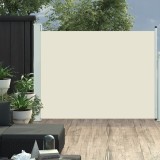 Copertina Laterala Retractabila Terasa Gossi, 140 x 500 cm, Crem, Poliester, Protectie UV, Vant