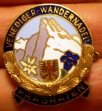 I.801 INSIGNA TURISM AUSTRIA PR&Auml;GRATEN VENEDIGER WANDERNADEL h20mm email, Europa