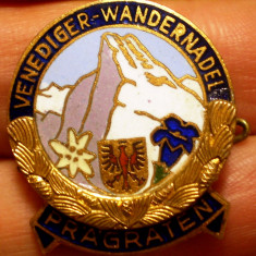 I.801 INSIGNA TURISM AUSTRIA PRÄGRATEN VENEDIGER WANDERNADEL h20mm email