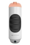 Masturbator Mega Grip Pussy Stroker Squeezable, 10 Moduri Vibratii, Alb