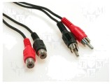 Cablu RCA x2 Soclu la x2 Mufă 2,5m Nichelat, Goobay