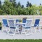 Gossi perne scaun spatar inalt, 6 buc., albastru, 120x50x3 cm, textil