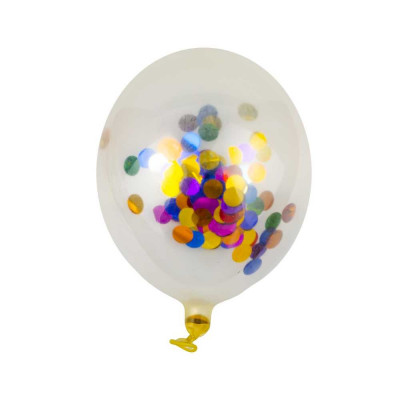 Baloane 4,5 g, transparente, confetti, 50 buc/set foto