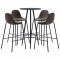 vidaXL Set mobilier de bar, 5 piese, gri &icirc;nchis, material textil 3051126
