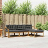 vidaXL Set de canapele de exterior cu pernă 4 pcs Natural și Antracit 3367420