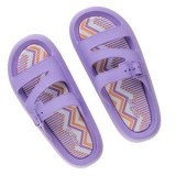Slapi de plaja cu curea tripla, Lila, Talpa colorata, pentru femei, CMCLASS