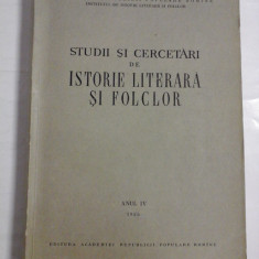 STUDII SI CERCETARI DE ISTORIE LITERARA SI FOLCLOR - anul 4 - 1955