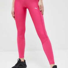 Puma leggins de antrenament Fit Eversculpt femei, culoarea roz, neted
