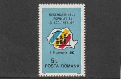 ROMANIA 1991 LP 1264 RECENSAMANTUL MNH NESTAMPILAT foto