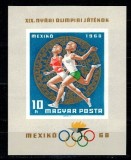 Ungaria 1968 - Jocurile Olimpice Mexic, sport, colita nedantelata neuzata