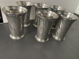 Superb set de 6 pahare argintate vechi,marcate,masive ,cu patină,stare perfectă,de colecție/decor.