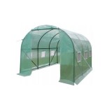 Sera de gradina, tip tunel, 6 ferestre, cadru metalic, folie PE + PP, 2x3.5x2 m, Chomik GartenVIP DiyLine