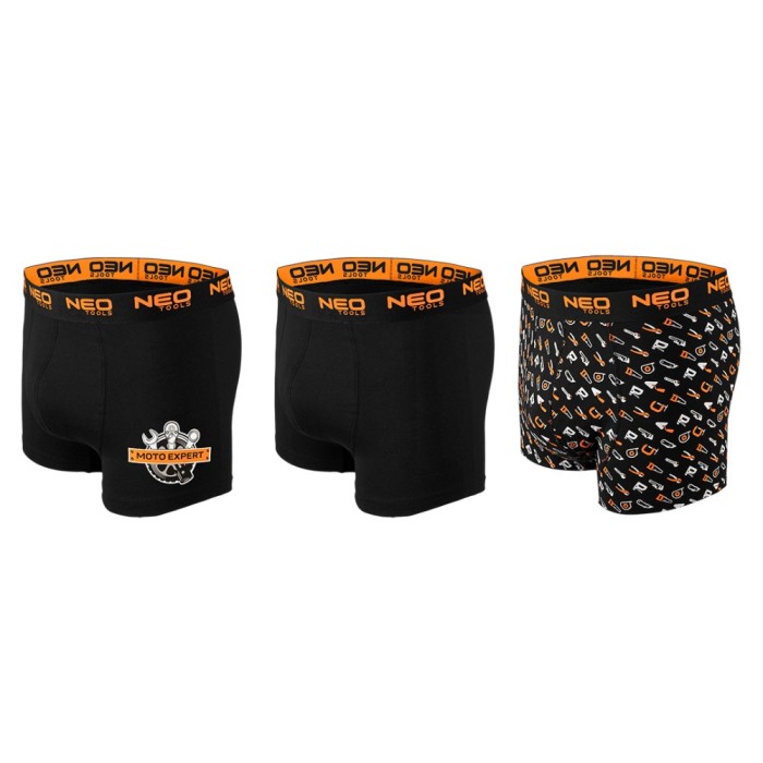 Boxeri barbati NEO TOOLS Basic, set 3 bucati, bumbac elastic, marimea M