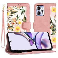 Husa personalizata fete Motorola Moto G13 Techsuit FlipCraft, roz foto