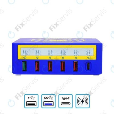 Mechanic iCharge 6 Pro - Statie de incarcare USB (USB-C, USB 3.0 &amp;amp; &amp;Icirc;ncărcător fără fir) foto