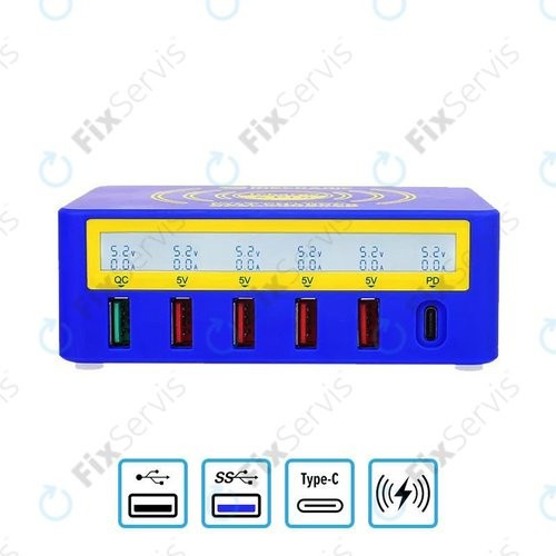 Mechanic iCharge 6 Pro - Statie de incarcare USB (USB-C, USB 3.0 &amp; &Icirc;ncărcător fără fir)
