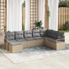 VidaXL Set de canapele pentru grădină 8 pcs Bej Rattan poli 3346500