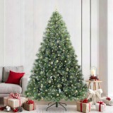 vidaXL Brad de Crăciun artificial cu 300 LED Verde 240 cm PE și PVC 3397878