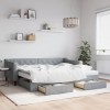 VidaXL Pat de zi cu extensie și sertare, gri deschis, 90x200 cm textil 3197480