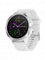 Ceas Smartwatch Garmin Vivoactive 3, Heart Rate monitor, GPS, Argintiu, curea din Silicon Alba foto