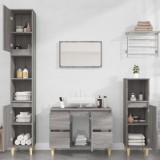 Gossi set mobilier de baie, 3 piese, gri sonoma, lemn prelucrat