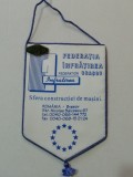 D9 18 - fanion - industrie - sindicate - Federatia Infratirea Brasov cu insigna