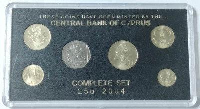CIPRU - SET 6 MONEDE DE CIRCULATIE 2004 - UNC-- - 1, 2, 5, 10, 20, 50 CENTI foto