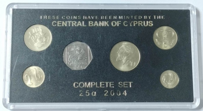CIPRU - SET 6 MONEDE DE CIRCULATIE 2004 - UNC-- - 1, 2, 5, 10, 20, 50 CENTI