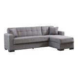 Cumpara ieftin Coltar cu spatiu de depozitare Kansas Pako World Gri inchis 235x150x80 cm