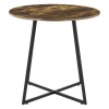Masa Bucatarie Rotunda [en.casa] 80cm, Efect Lemn Inchis, Cadru Metalic, Blat MDF, 78x80 cm
