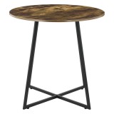 Masa de Bucatarie Rotunda 78x80cm cu Efect de Lemn Nuanta Inchisa, Cadru Metal, Blat MDF