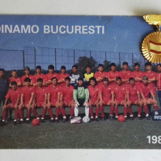 FOTOGRAFIE DINAMO BUCURESTI 1988 + INSIGNA DINAMO BUCURESTI 1948-1988