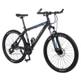 Cumpara ieftin Bicicleta MTB de 26 inch, 21 viteze Shimano, jante aluminiu, frane disc, Phoenix, negru-albastru, 17
