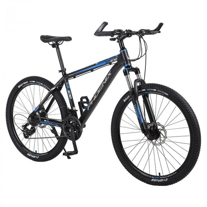 Bicicleta mtb de 26 inch, 21 viteze shimano, jante aluminiu, frane disc, phoenix, negru-albastru MultiMark GlobalProd