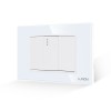Intrerupator Simplu Mecanic 1M si 2 Taste False LUXION cu Rama din Sticla, Standard Italian, 3M SmartElectro IntelligentHouse