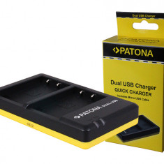 Panasonic DMW-BLC12 E Dual Quick baterie / încărcător de baterie cu cablu Micro-USB - Patona