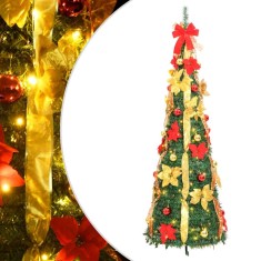 Brad de Crăciun artificial pop-up 100 LED-uri verde 150 cm foto