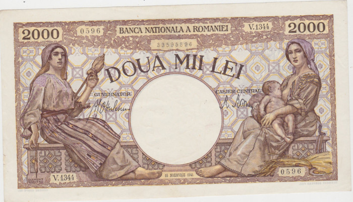 ROMANIA 2000 LEI 1941 XF+