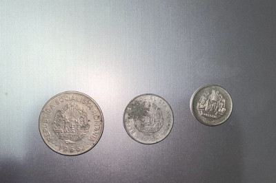 Monede din 1966 !! 1 leu ,15 bani ,5 bani foto
