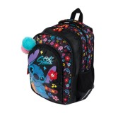 Ghiozdan ergonomic Stitch cu 4 compartimente si fermoar pompon,28x18x40 cm