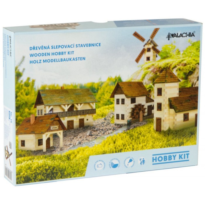 Set constructie arhitectura Turn de observatie, 124 piese din lemn, Walachia
