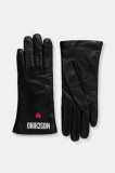 Moschino mănuși de piele culoarea negru, M3355 65458