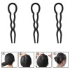Set Agrafe Păr, 3 Bucăți, Plastic, Negru, 9 cm, Oem