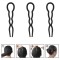 Set Agrafe Păr, 3 Bucăți, Plastic, Negru, 9 cm
