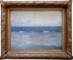 Dimitrie Florian (Dobosariu) (1889?1979)-&amp;quot;Marea linistita&amp;quot;, pictura in ulei pe panza foto