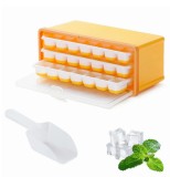 Cumpara ieftin Set 3 tavite din Silicon pentru Cuburi de Gheata cu Capac si Recipient de Depozitare, Ideala pentru Congelator