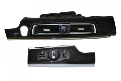 OE USED DASHBOARD COVER WOOD STRUCTURE TRIM AIR VENT GRILLE LIGHT PANEL BMW 7 F01 F02 LCI 9232145 9192744 foto