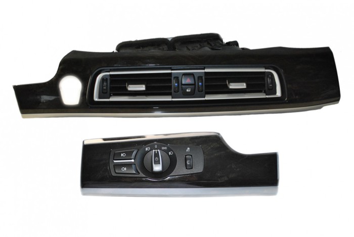 OE USED DASHBOARD COVER WOOD STRUCTURE TRIM AIR VENT GRILLE LIGHT PANEL BMW 7 F01 F02 LCI 9232145 9192744