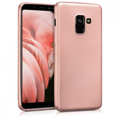 Husa pentru Samsung Galaxy A8 (2018), Silicon, Rose Gold, 45634.31 foto