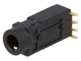 Conector Jack 3,5mm mamă stereo special, 4 piste, THT - IP67